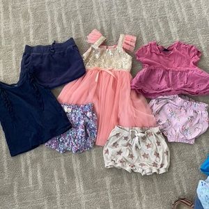Lot of 7 little girls clothes